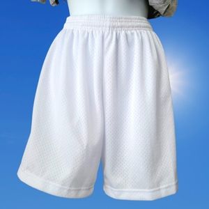 Youth Basketball Shorts 6" Inseam Size M White Mesh Basketball Shorts Girls M